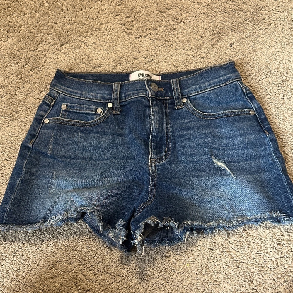 Victoria Secret PINK denim shorts Size 4 Raw Hem